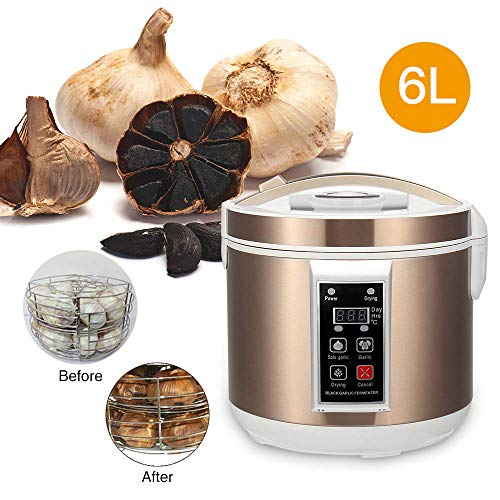 MaquiGra Fermentador Eléctrico de Ajo Negro Máquina Automática de Fermentación para Ajos Negros con Función de Secador Ajuste del Tiempo de Fermentación (6L)