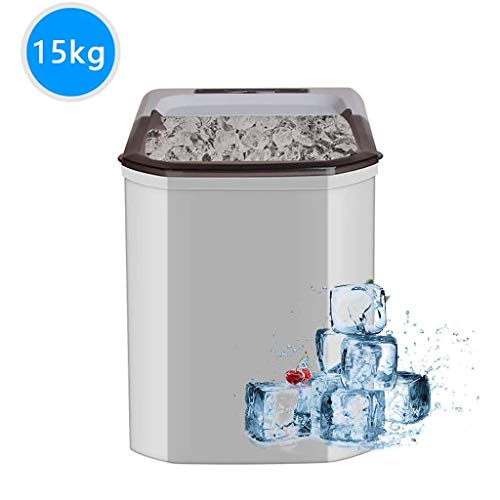 Máquina compacta para la encimera, máquina para hacer hielo, sobremesa para el hogar, pequeña tienda de té con leche comercial, 9 cubitos de hielo listos en 10 minutos, 15 kg de hielo en 24 horas, c