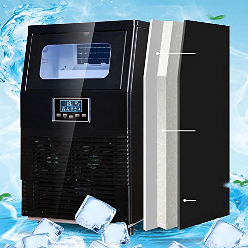 Máquina de hielo de sobremesa Máquina de hielo en cubitos de hielo manual pequeña completamente automática de 55 kg, Máquina de hielo en cubitos de hielo transparente automática independiente, Para