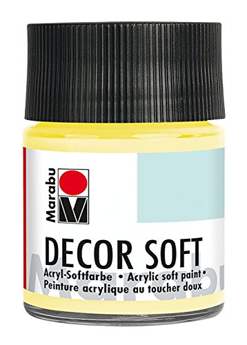 Marabu Decor Soft 50ml Amarillo Botella Tarro de Cristal - Pintura acrílica (Amarillo, Botella, MDF, Madera, 50 ml, Tarro de Cristal)