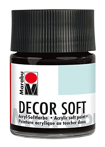 Marabu Decor Soft 50ml Negro Botella Tarro de Cristal - Pintura acrílica (Negro, Botella, MDF, Madera, 50 ml, Tarro de Cristal)