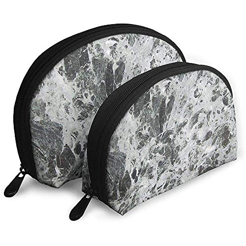 Marble Print Black White Bolsas portátiles Bolsa de Maquillaje Bolsa de Aseo, Bolsas de Viaje portátiles multifunción Pequeña Bolsa de Embrague de Maquillaje con Cremallera