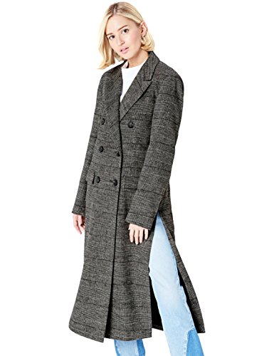 Marca Amazon - find. Abrigo Cruzado Mujer, Gris, 42, Label: L