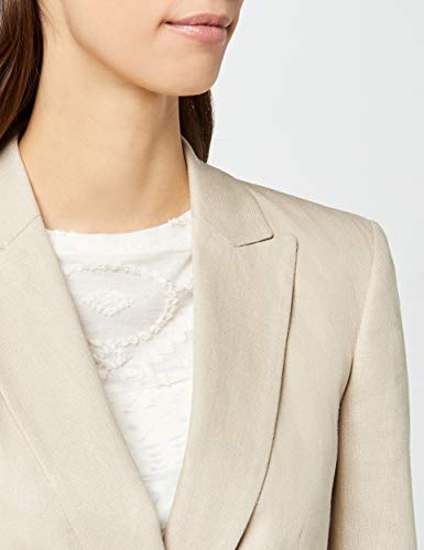 Marca Amazon - find. Americana de Lino Mujer, Beige (Stone), 42, Label: L