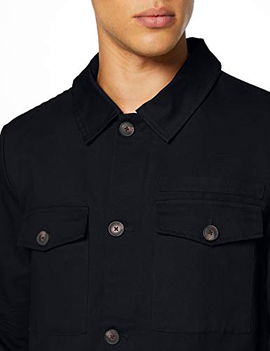 Marca Amazon - find. Guerrera de Algodón Hombre, Negro (Black), L, Label: L