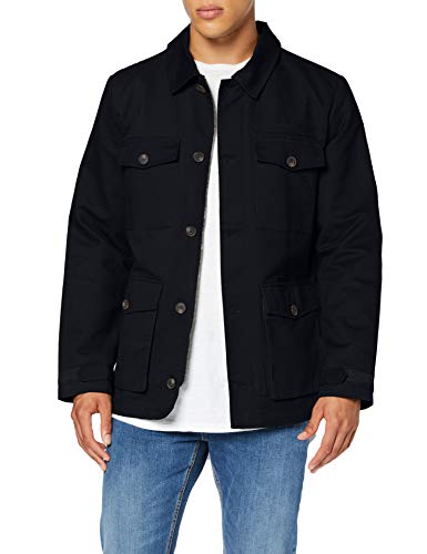 Marca Amazon - find. Guerrera de Algodón Hombre, Negro (Black), L, Label: L