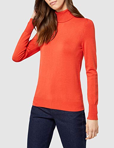 Marca Amazon - find. Jersey con Cuello Cisne Mujer, Rojo (Red), 38, Label: S