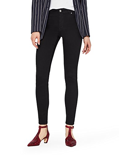 Marca Amazon - find. Vaqueros Ceñidos de Tiro Medio Mujer, Negro (Clean Black), 29W / 32L, Label: 29W / 32L