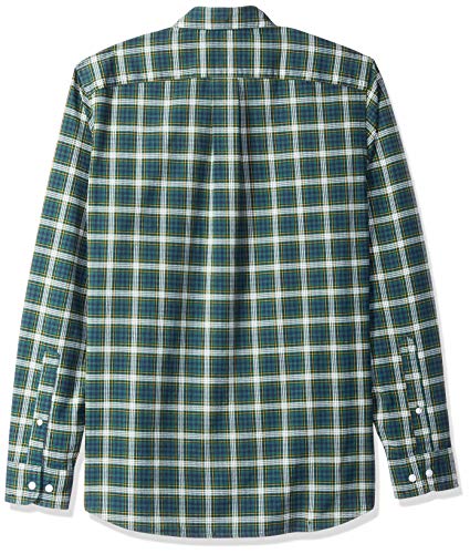 Marca Amazon – Goodthreads – Camisa Oxford a cuadros de manga larga y corte estándar para hombre, Azul (green navy tartan), US S (EU S)