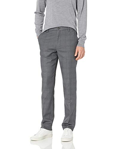 Marca Amazon - Goodthreads - Pantalones chinos de vestir antiarrugas de corte atlético para hombre, gris, cuadros (Grey Glen Plaid), 36W x 30L