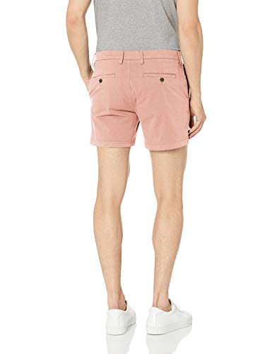 Marca Amazon – Goodthreads – Pantalones cortos chinos, cómodos y elásticos sin pinzas en la parte delantera con tiro de 13 cm para hombre, Rosa (Muted Clay), W42