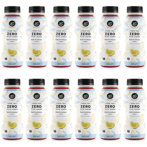 Marca Amazon - Happy Belly Select Té helado de limón, sin azúcares, 12 x 500 ml