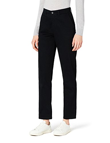 Marca Amazon - MERAKI Pantalones Chinos Estrechos Mujer, Negro (Black Beauty: 19-3911 Tcx), 38, Label: S