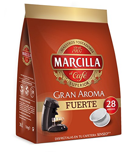 Marcilla Café Fuerte para máquina Senseo - 5 paquetes de 28 monodosis (Total 140 monodosis)