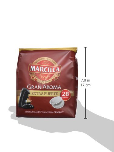 Marcilla Café Gran Aroma Extra Fuerte - 140 Monodosis compatibles con las máquinas de café SENSEO® - 5 Paquetes de 28 Unidades