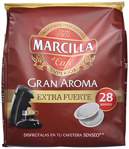 Marcilla Café Gran Aroma Extra Fuerte - 140 Monodosis compatibles con las máquinas de café SENSEO® - 5 Paquetes de 28 Unidades