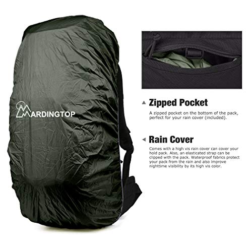 Mardingtop 50L/60L Mochila Táctica Militar Mochilas de Asalto MOLLE de Gran Capacidad Bolsa de Emergencia para Montañismo, Senderismo, Acampada, Caza y Actividad al Aire Libre (Nergo)