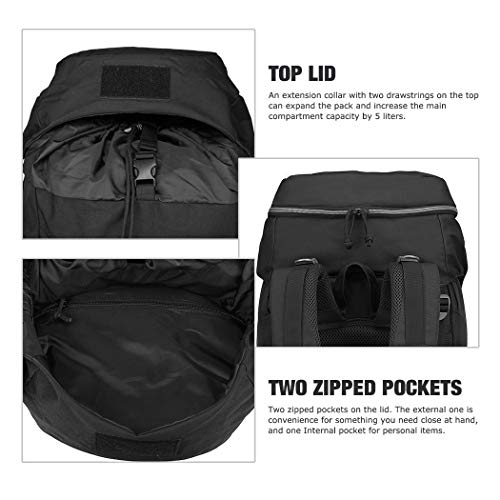 Mardingtop 50L/60L Mochila Táctica Militar Mochilas de Asalto MOLLE de Gran Capacidad Bolsa de Emergencia para Montañismo, Senderismo, Acampada, Caza y Actividad al Aire Libre (Nergo)