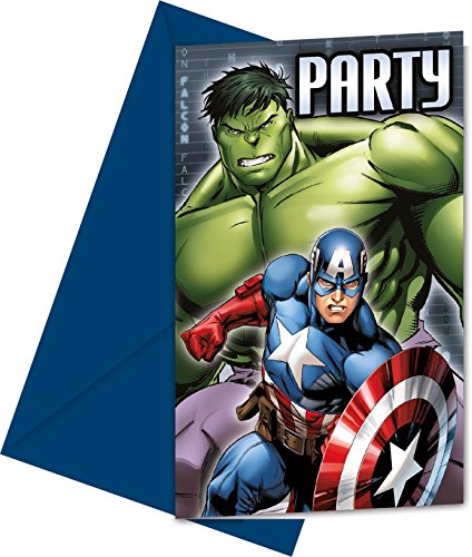 Marvel Party, Tarjetas de Invitación Los Vengadores, 6 Unidades