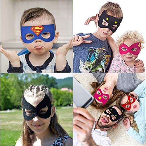 Máscaras de Superhéroe, Máscaras para Niños y Adultos, Máscaras de Cosplay de Superhéroe, Cuerda Elástica Máscaras de Ojos, Suministros de Fiesta de Superhéroes (35 Piezas )