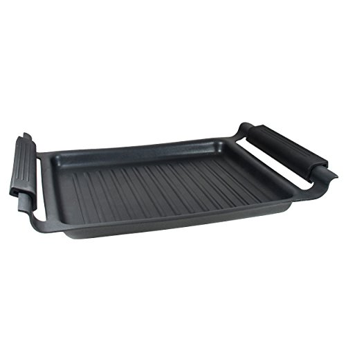 MasterPro Foodies Plancha Grill, Aluminio Forjado, Negro, 37 cm