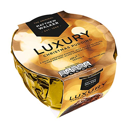 Matthew Walker Luxury Pudin de Navidad (Christmas Pudding) 400g x 1 Medium Size