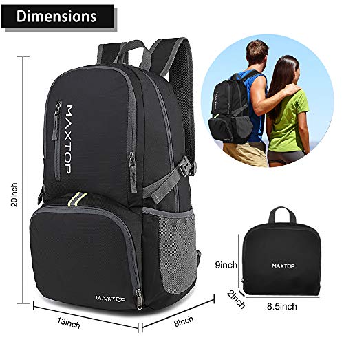 maxtop 40L Mochila Ultraligera y Compacta Mochila Plegable Resistente al Agua para Hombres Mujeres Niños Acampar al Aire Libre Senderismo Mochila de Viaje Práctica Duradera