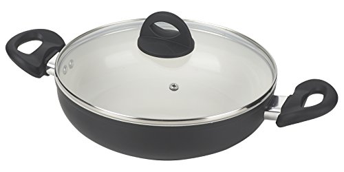 Mayestic Cacerola con Tapa, Aluminio Forjado y cerámica, 24 cm, Negro