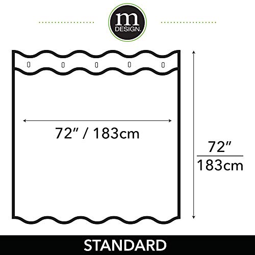 mDesign Cortinas para ducha o bañera – Elegante cortina de baño de tela de 183 cm x 183 cm – Clásico accesorio de baño con orificios reforzados – lila claro