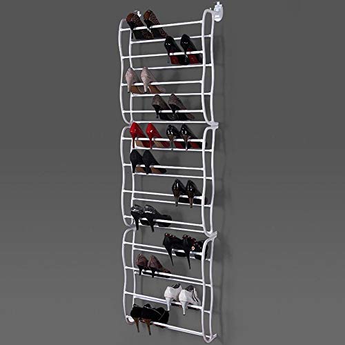 Mediawave Store – Organizador de 36 pares de zapatos modulares para puerta y pared, fácil de montar. Zapatero de 12 estantes, capacidad hasta 36 pares de zapatos.