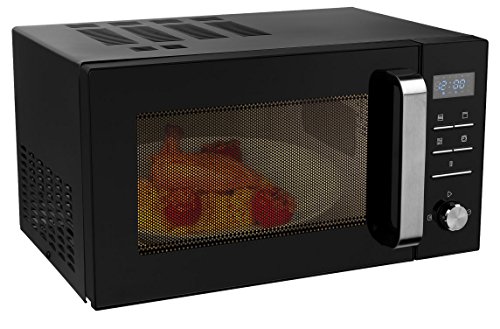 MEDION MD 18043 - Microondas 3 en 1, 900 W, grill de 1000 W, aire caliente de 1950 W, combinación de microondas, grill y horno de 25L, 8 programas automáticos, Negro