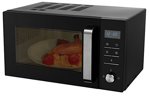 MEDION MD 18043 - Microondas 3 en 1, 900 W, grill de 1000 W, aire caliente de 1950 W, combinación de microondas, grill y horno de 25L, 8 programas automáticos, Negro