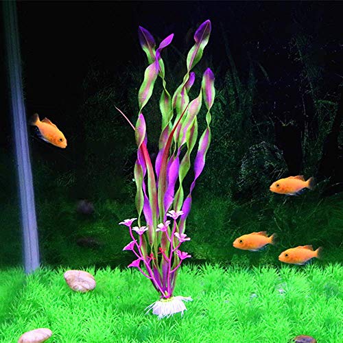 Mein HERZ 12 Piezas Artificial Aquatic Plants, Grandes Plantas de Acuario de PláStico Decoraciones Acuario de Peces,Vivid SimulacióN Vegetal Criatura Acuario Paisaje - TamañOs Surtidos Colores Formas