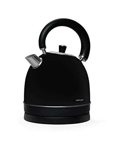 Mellerware Spring! Hervidor eléctrico Tipo Kettle. 100ºC Temperatura de Trabajo. 1,80 litros de Capacidad. Indicador de Nivel de Agua. Diseño Elegante. Acero Inoxidable (Negro)