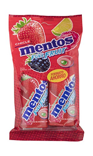 Mentos Chicle Frutas Silvestres, Sin Azúcar - 2 unidades de 30 gr. (Total 60 gr.)