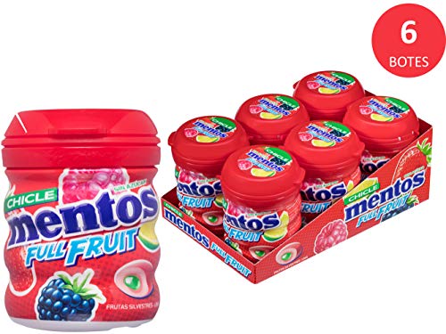 Mentos Chicle Frutas Silvestres, Sin Azúcar - 6 unidades de 60 gr. (Total 360 gr.)