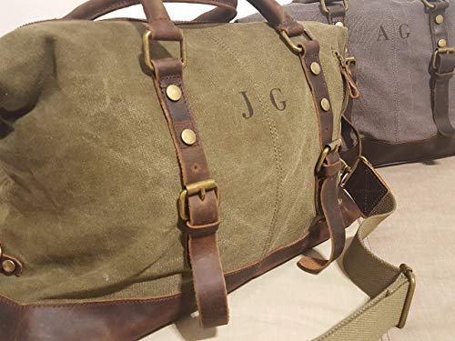 MERI CUSTOM De Cuero y Lona para Hombre o Mujer Bolso de Viaje Travel Duffle Noche Fin de Semana Satchel Totes Bolsa Bolsos Iniciales Nombre Personalizados