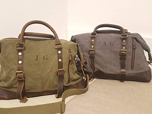 MERI CUSTOM De Cuero y Lona para Hombre o Mujer Bolso de Viaje Travel Duffle Noche Fin de Semana Satchel Totes Bolsa Bolsos Iniciales Nombre Personalizados