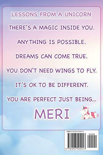 Meri: Want To Give Meri A Unique Memory & Emotional Moment? Show Meri You Care With This Personal Custom Named Gift With Meri's Very Own Unicorn ... Be A Useful Planner Calendar Notebook Journal