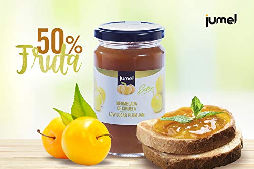 Mermelada de ciruela con extra de fruta JUMEL. 50 g de fruta por cada 100 g de producto. Mermelada gourmet, ideal para desayunos, meriendas y tostadas. Pack de 4 unidades (1,39 euros / unidad)