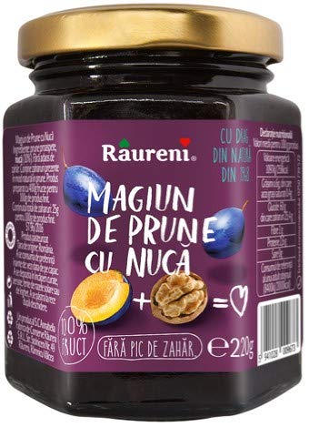 mermelada de ciruela con nueces "magiun de prune cu nuca "- producto rumano tradicional - RAURENI - 220g