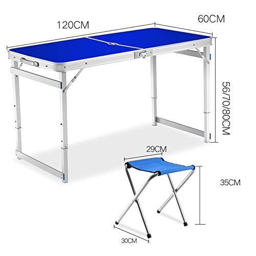 Mesa de comedor Mesa plegable 4 pies de fuerza extra para acampar Buffet Mercado de bodas Fiesta en el jardín Bota para auto Parada de picnic Día de interior Plegable al aire libre Llevar Manija