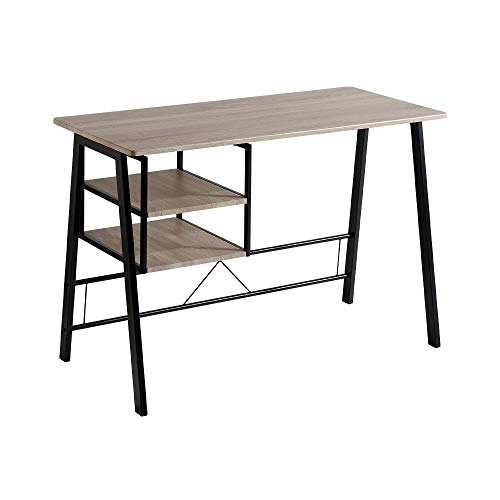 Mesa de Escritorio - Modelo ANDEA - Escritorio Ordenador Resistente - Escritorios Juveniles Modernos - Escritorio Ordenador para Oficina/estudio - Medidas 120x52x76,5 cm - Color Roble/Negro