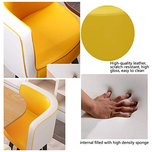 Mesa y Silla de Diseño de Oficina Muebles Modernos de Estilo Minimalista Combinación de Mesa Y Silla de Comedor Para Sala de Estar Estudio Balcón Cafetería Terraza Ocio Nórdico Mesa Redonda de 90 cm