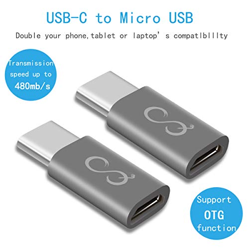 MEYUEWAL Adaptadores Micro USB a USB C, Convierte Tipo C Hembra a Micro USB Convertidor de Datos Macho para Android Samsung Galaxy S7 S6 Edge Note 5 LG G4 Nexus 5/6 Más (6Pack)