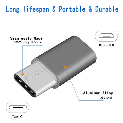 MEYUEWAL Adaptadores Micro USB a USB C, Convierte Tipo C Hembra a Micro USB Convertidor de Datos Macho para Android Samsung Galaxy S7 S6 Edge Note 5 LG G4 Nexus 5/6 Más (6Pack)