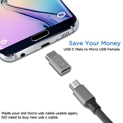 MEYUEWAL Adaptadores Micro USB a USB C, Convierte Tipo C Hembra a Micro USB Convertidor de Datos Macho para Android Samsung Galaxy S7 S6 Edge Note 5 LG G4 Nexus 5/6 Más (6Pack)