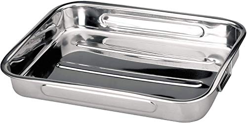 MGE - Rustidera de Horno - Asas Abatibles - Acero Inoxidable - Set de 2