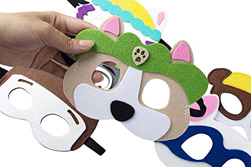 MIANRUII Paw Dog Patrol Masks Party Supplies for Kid (16 Packs) Felt and Elastic - Favores de Fiesta de cumpleaños de Paw Dog Patrol con 16 Tipos Diferentes niños