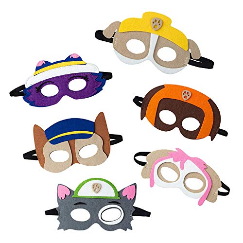 MIANRUII Paw Dog Patrol Masks Party Supplies for Kid (16 Packs) Felt and Elastic - Favores de Fiesta de cumpleaños de Paw Dog Patrol con 16 Tipos Diferentes niños